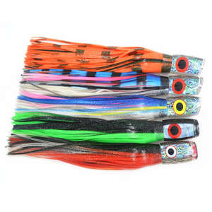 Leurre de pêche à la traîne en mer personnalisé avec coquille d'ormeau rouge à effet miroir et yeux teintés - Product Image 1