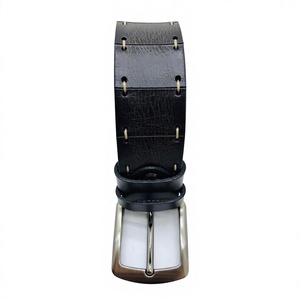 Ceintures en cuir de vachette de luxe pour hommes, boucle en acier écologique, style vintage, idée cadeau, ceinture formelle fabriquée en Inde - Product Image 2