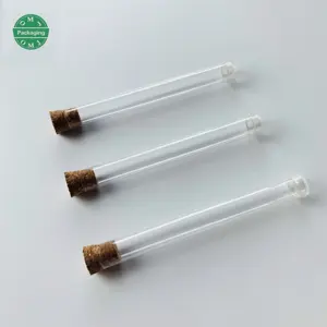 Custom any size Gift packaging tube PC plastic test tube with cork lids rubber caps