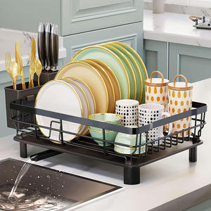 Escurridor de Platos de Acero al Carbono de Gran Capacidad, Organizador de Almacenamiento para Encimera de Cocina con Porta Cubiertos - Product Image 2