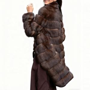 <span class=keywords><strong>Manteau</strong></span> long à col montant pour femmes Boying <span class=keywords><strong>Manteau</strong></span> écologique en faux vison tissé à triple boutonnage-<span class=keywords><strong>Manteau</strong></span> d'hiver en fausse fourrure ODM / OEM - Product Image 2