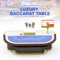 OEM Hochwertiger Professioneller Ovaler Punto Banco Baccarat Maßgefertigter Klassischer Massivholz Casino-Wett-Pokertisch Premium