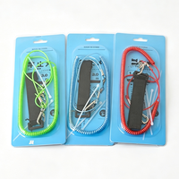 Lanière de sécurité pour canne à pêche en uréthane, 3 m, extensible, anti-perte, avec sangle Velcro et clips métalliques pour bateau, kayak, pêche