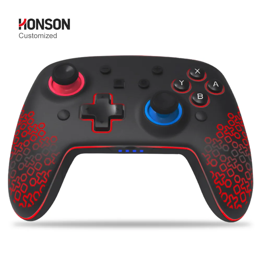 HONSON LOW MOQ joystick breathing lighting Wireless game controller for Nintendo Switch/LITE /PC LED JOYPAD