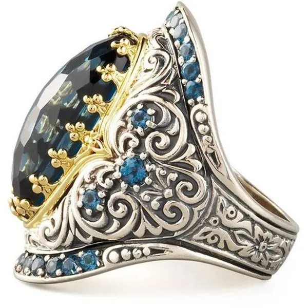 Hsg001 anel de 2020 novo design turco, estilo turco, colorido, brilhante, <span class=keywords><strong>diamantes</strong></span>, oval, retrô, anel europeu, charme, joia para mulheres