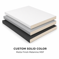 Panneaux décoratifs mats en MDF mélaminé couleur unie personnalisée (noir/blanc/gris) pour la décoration intérieure moderne