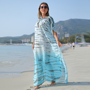 <span class=keywords><strong>Maillot</strong></span> <span class=keywords><strong>de</strong></span> <span class=keywords><strong>bain</strong></span> couvrir Caftan hommes col en V dessiner chaîne manches chauve-souris Animal fleur imprimé caftan robes - Product Image 4