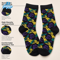 Chaussettes Confortables Personnalisées pour le Festival du Mardi Gras, Imprimées de Couleurs Vives, Chaussettes de Haute Qualité, Douces et Respirantes pour Femmes