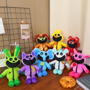 Carton Hot smiling critters Smiling Critters Purple cat figures and green rabbit pluses Hopscotch CatNap BearHug Plushie Doll