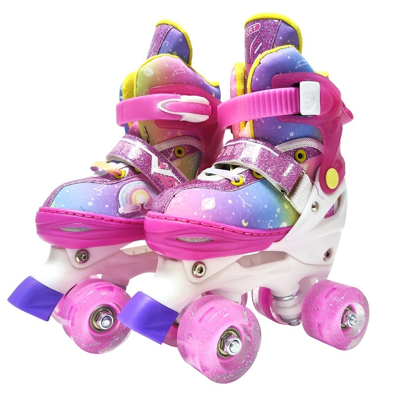 Kids Roller Skates For Girls And Boys, 4 Sizes Adjustable Roller Skates With Light Up Wheels...
