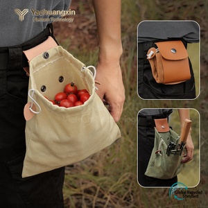 Bolsa de lona para herramientas, bolsa de almacenamiento para acampar al aire libre, con correa de cuero, color verde - Product Image 6