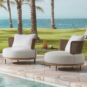 Corde ou rotin tissé en aluminium style moderne patio ensembles étanches <span class=keywords><strong>de</strong></span> haute qualité mobilier d'extérieur salon canapé chaise - Product Image 1