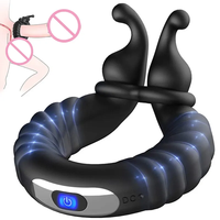 LOVE Sex Toys Pleasure Anal Penis Ring Vibrator Prostate Massager Vibrating Cock Ring Taint Stimulator avec Mini Bullet