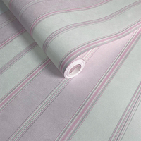 Papier peint à rayures 3D de couleur unie méditerranéenne chambre chaude chambre d'enfants étude fond mur papier peint Simple