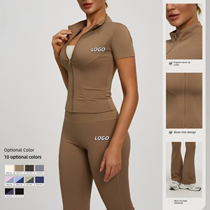 Ensemble de yoga pour femme avec logo personnalisé, doux comme du beurre, taille haute, effet ventre plat, ensemble de sport 2 pièces, vente en gros, marque privée, OEM, faible MOQ 2 - Product Image 2