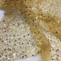 Tissu de luxe en tulle perlé français brodé de perles pour robe de soirée, mariage, textile de maison, couleur personnalisée, léger