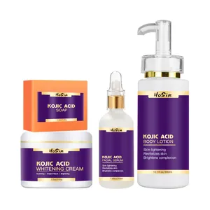 Private Label Natural Vegan Korean Brightening Whitening Skincare Set 4-in-1 Face Body Kojic Acid Skin Care Set