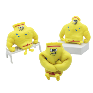 Jouet anti-stress extensible Bob l'éponge jaune musclé, nouveauté sensorielle, jouet sensoriel pour soulager l'anxiété, jouet doux et extensible - Product Image 1
