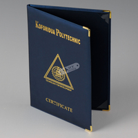 Portafolios de Presentación Personalizados de Cuero Sintético Tamaño A4 con Estampado en Caliente Dorado para Uso Educativo Escolar
