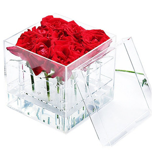 wholesale rose boxes flower box square with rose boxes flower packaging