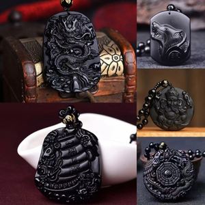 Colgante de Obsidiana Cristalina Tallado a Mano con Forma de Zorro, Amuleto de la Suerte con Cadena, Collar para Mujer y Hombre, Joyería de Moda para Amantes - Product Image 3