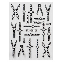 Autocollants pour ongles en papier japonais de style nouveau, 5D en relief, gothique sombre, punk, en forme de croix, pour la décoration des ongles en DIY avec adhésif