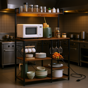 Estante para Repostería con Luces RGB, Estantes Abiertos de Madera, Conexión Eléctrica Plug and Play 110-240V, Equipo de Cocina Comercial, Modelo D0100XF3PS2 - Product Image 2