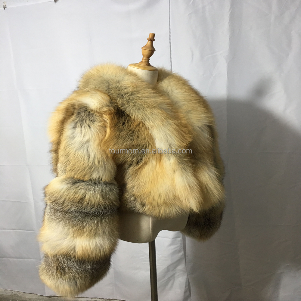 Custom Fluffy Real Fur Coats Genuine Fox Fur Luxury Coat for Women