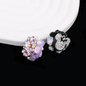 Kunsi Flor <span class=keywords><strong>de</strong></span> cristal púrpura o pesado <span class=keywords><strong>Mickey</strong></span> Ball cuentas <span class=keywords><strong>de</strong></span> agujero recto DIY teléfono móvil llavero bolsa <span class=keywords><strong>de</strong></span> acceso - Product Image 3