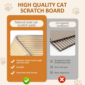 Modern Folding Eco-Friendly Interactive Sisal <b>Cat</b> Scratcher Recliner <b>Sofa</b> Hammock Wooden Grinding Claw Pad Replaceable Carton - Product Image 5