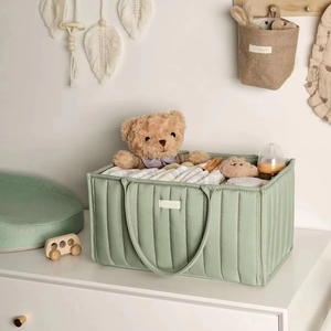 Organisateur <span class=keywords><strong>de</strong></span> couches pour bébé élégant, panier <span class=keywords><strong>de</strong></span> rangement matelassé, <span class=keywords><strong>cadeau</strong></span> idéal pour une baby shower - Product Image 1