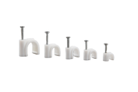 Pinces de câble en plastique noir et blanc de haute qualité avec clou, fabriqué en chine