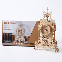 Commande en gros de puzzles 3D en bois pour adultes, modèle de horloge de bureau vintage en bois 3D, décoration intérieure et cadeau d'anniversaire