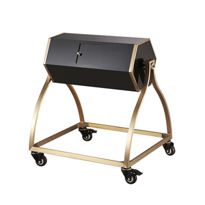 Tambour de tombola mobile avec 4 roues-Tirage au sort de la boîte de loterie à cadre doré pour les événements de fête - Product Image 1