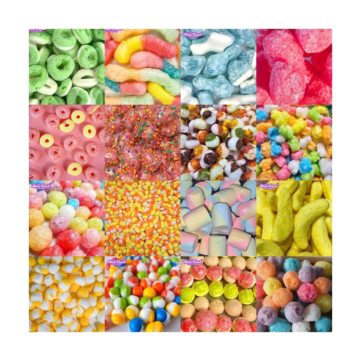 Minicrush Snoep Snacks Gevriesdroogde Jelly Beans