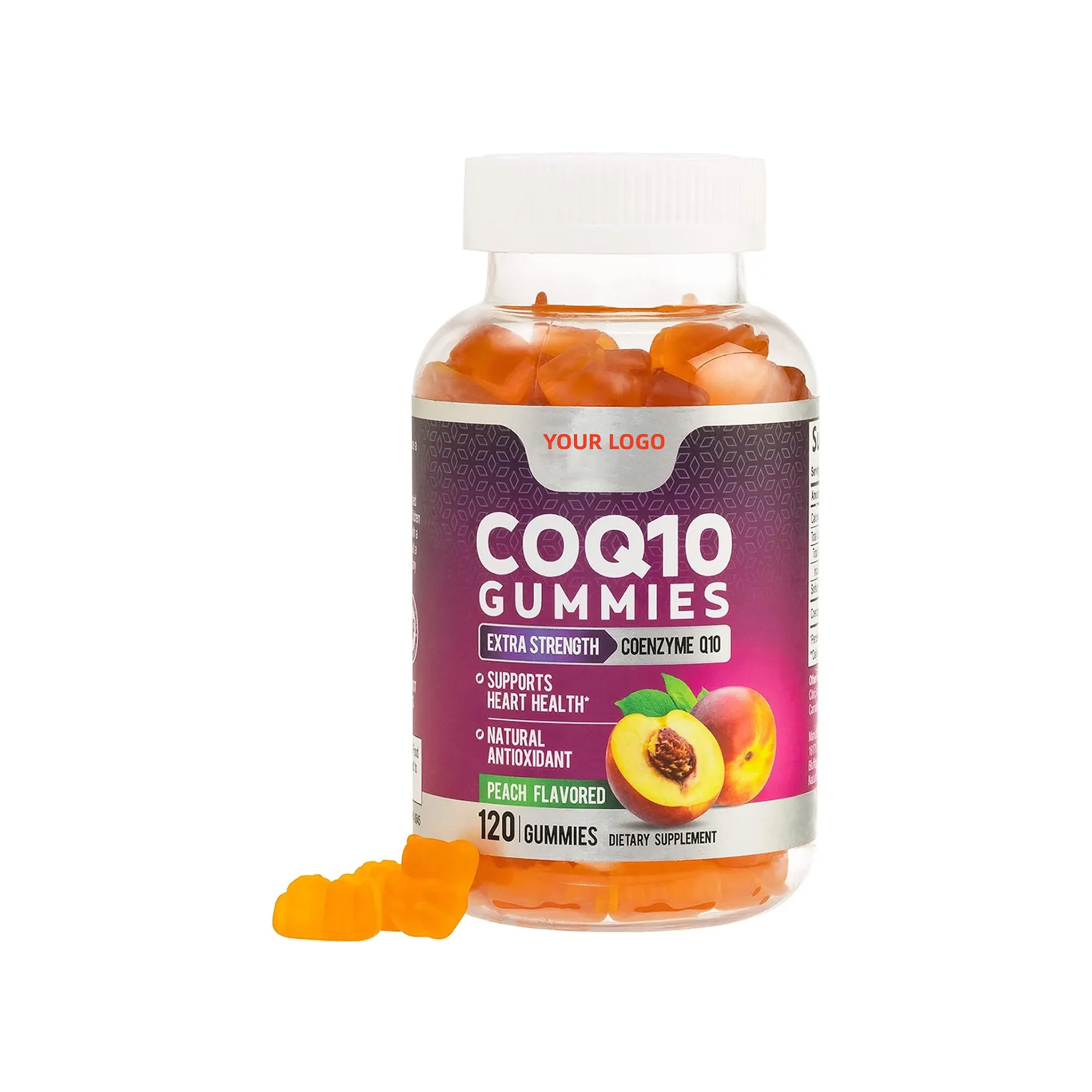 Profesyonel tedarikçi CoQ10 100 mg ek glutensiz Vegan ve gdo olmayan antioksidan Max emilim koenzim Q10 sakızlı