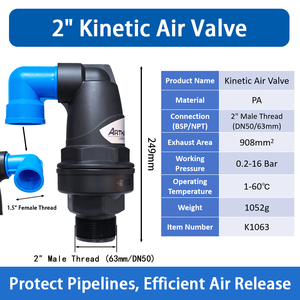 Kinetic 2 Zoll automatisches PA-Luft ventil für die Bewässerung von landwirtschaft lichen Gärten Garten bewässerungs system mit Wassers ch lauch Tropf Landwirtschaft liches Rohr Ackerland - Product Image 3