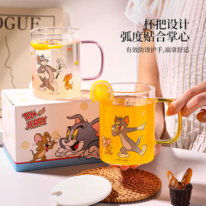 Tom And Jerry Glass Mug 500Ml Cartoon Design With Spoon Gift For Women - Product Image 5