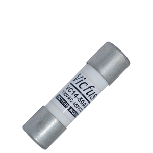 Fusibles cilíndricos VICFUSE VC14 Series 690V AC, protección estándar de semiconductores, certificado CE/CUL, rotura de CA de 50kA - Product Image 1