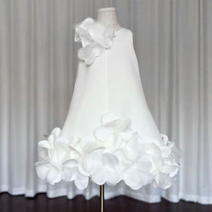 Vestido de línea A de diseñador para niñas sin mangas bordado de flores fiesta de verano tutú cumpleaños princesa vestido pedidos a granel disponibles - Product Image 4