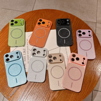 Coque de téléphone magnétique scintillante électroplaquée pour iPhone 13 14 15 16 17 Pro Max avec protection d'objectif et chargement sans fil