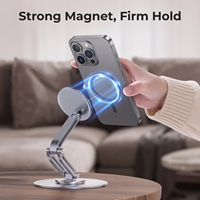 Support de téléphone portable magnétique portable pour bureau 360° °   Support de téléphone rotatif réglable en hauteur, support de tablette pour la maison et le bureau