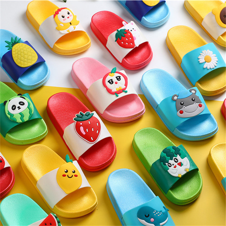 Children's Summer Good Quality Slippers House Slides Sandals Shoes Cute Cartoon Fruits Beach Flip Flops Kids EVA Slippers