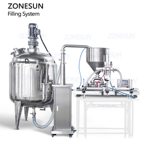 ZONESUN ZS-DTPT2 Automatic Honey Jam Ketchup Filler Glass Bottle Shampoo Lotion Paste <strong>Filling</strong> <strong>Machine</strong> <strong>With</strong> Mixing Tank - Product Image 6