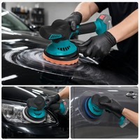 Polisseuse de voiture professionnelle sans fil 21V, 5500 tr/min, polisseuse orbitale à double action, 145 mm, machine à cirer portative, batterie 7,5 Ah pour voiture