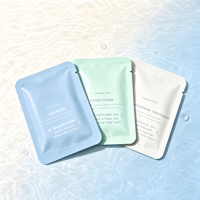Pochette scellée sur trois côtés avec logo personnalisé pour échantillons de shampoing et produits capillaires liquides, sachet anti-humidité avec encoche de déchirement