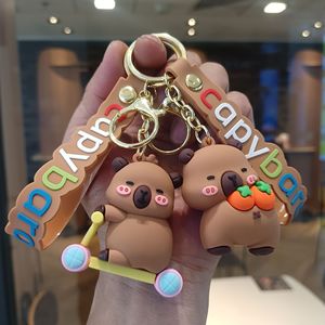 Bán buôn nhà sản xuất 3D PVC nhựa trẻ em dễ thương phim hoạt hình thiết kế xe Móc Chìa Khóa Vòng Sáng tạo capybara Keyring Keychain - Product Image 2