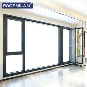 ROGENILAN, fournisseur chinois, grandes fenêtres en aluminium à rupture <span class=keywords><strong>de</strong></span> pont thermique, double vitrage, fenêtre à battants et à basculer <span class=keywords><strong>avec</strong></span> moustiquaire - Product Image 4