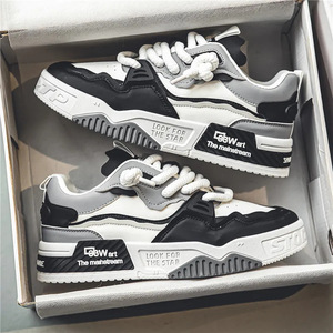 Zapatos para aumentar la altura para hombre de talla grande, zapatos deportivos informales de cuero con suela gruesa, talla 46, color beige E129 - Product Image 2