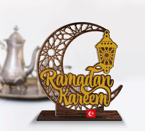 Meilleure vente islamique musulman Table ornement Ramadan décoration en bois Eid Al-Fitr <span class=keywords><strong>Aid</strong></span> <span class=keywords><strong>Moubarak</strong></span> Kareem cadeau fête fournitures - Product Image 4